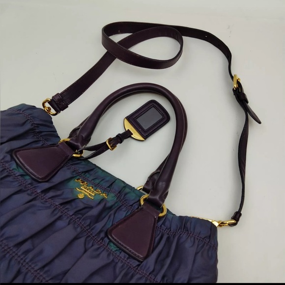 PRADA Tessuto Nylon Gaufre Tote PURPLE 💟💟 - Picture 4 of 11